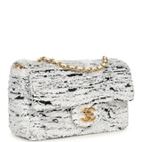 Chanel Mini Rectangular Flap Bag White, Black Sequins Gold Hardware - Thumbnail View 2