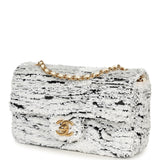 Chanel Mini Rectangular Flap Bag White, Black Sequins Gold Hardware - Thumbnail View 5