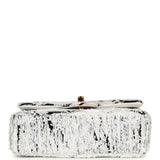 Chanel Mini Rectangular Flap Bag White, Black Sequins Gold Hardware - Thumbnail View 6