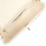 Chanel Mini Rectangular Flap Bag White, Black Sequins Gold Hardware - Thumbnail View 8