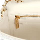 Chanel Mini Rectangular Flap Bag White, Black Sequins Gold Hardware - Thumbnail View 10