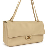 Chanel Maxi "Souplissimo" Small Flap Bag Light Beige Grained Calfskin Gold Hardware - Thumbnail View 2