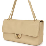 Chanel Maxi "Souplissimo" Small Flap Bag Light Beige Grained Calfskin Gold Hardware - Thumbnail View 5
