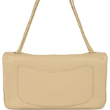 Chanel Maxi "Souplissimo" Small Flap Bag Light Beige Grained Calfskin Gold Hardware - Thumbnail View 4
