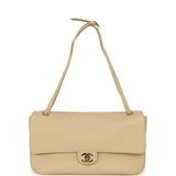 Chanel Maxi "Souplissimo" Small Flap Bag Light Beige Grained Calfskin Gold Hardware - Thumbnail View 6
