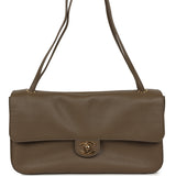 Chanel Maxi "Souplissimo" Small Flap Bag Dark Khaki Grained Calfskin Gold Hardware - Thumbnail View 1