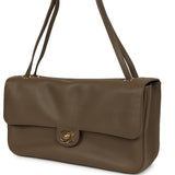 Chanel Maxi "Souplissimo" Small Flap Bag Dark Khaki Grained Calfskin Gold Hardware - Thumbnail View 5