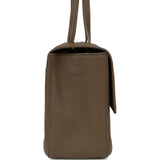 Chanel Maxi "Souplissimo" Small Flap Bag Dark Khaki Grained Calfskin Gold Hardware - Thumbnail View 3