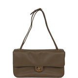 Chanel Maxi "Souplissimo" Small Flap Bag Dark Khaki Grained Calfskin Gold Hardware - Thumbnail View 7
