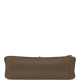Chanel Maxi "Souplissimo" Small Flap Bag Dark Khaki Grained Calfskin Gold Hardware - Thumbnail View 6
