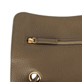 Chanel Maxi "Souplissimo" Small Flap Bag Dark Khaki Grained Calfskin Gold Hardware - Thumbnail View 8
