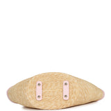 Chanel Small Shopping Tote Bag Beige Raffia and Light Pink Lambskin Light Gold Hardware - Thumbnail View 6
