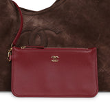 Chanel Small CC Cabas Hobo Bag Dark Brown Suede Gold Hardware - Thumbnail View 7