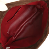 Chanel CC Drawstring Clutch Bag with Leather Strap Dark Brown Suede Gold Hardware - Thumbnail View 10