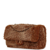 Chanel Maxi "Souplissimo" Small Flap Bag Brown Shearling Lambskin Gold Hardware - Thumbnail View 5