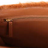 Chanel Maxi "Souplissimo" Small Flap Bag Brown Shearling Lambskin Gold Hardware - Thumbnail View 10