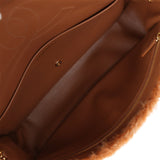 Chanel Maxi "Souplissimo" Small Flap Bag Brown Shearling Lambskin Gold Hardware - Thumbnail View 11