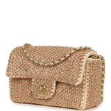 Chanel Mini Rectangular "Macrame Chain" Flap Bag Golden, Beige Woven Gold Hardware - Thumbnail View 5