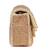 Chanel Mini Rectangular "Macrame Chain" Flap Bag Golden, Beige Woven Gold Hardware - Thumbnail View 3