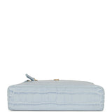 Chanel Top Handle Long Vanity Case with Chain Light Blue Croc Embossed Calfskin Gold Hardware - Thumbnail View 6