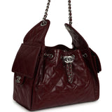 Chanel Small 25 Hobo Bag Dark Burgundy Shiny Lambskin Silver Hardware - Thumbnail View 2