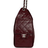 Chanel Small 25 Hobo Bag Dark Burgundy Shiny Lambskin Silver Hardware - Thumbnail View 3