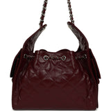 Chanel Small 25 Hobo Bag Dark Burgundy Shiny Lambskin Silver Hardware - Thumbnail View 4