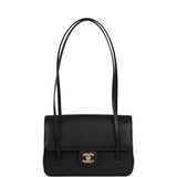 Chanel Small Preppy Coco Flap Bag Black Shiny Caviar Brushed Gold Hardware - Thumbnail View 7