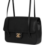 Chanel Small Preppy Coco Flap Bag Black Shiny Caviar Brushed Gold Hardware - Thumbnail View 5