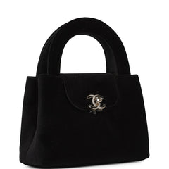 Chanel Small Kelly Shopper Black Velvet Crystal Light Gold Hardware