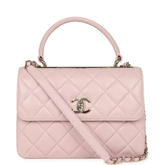 Chanel Medium Trendy CC Top Handle Flap Light Pink Lambskin Light Gold Hardware
