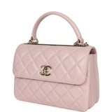 Chanel Medium Trendy CC Top Handle Flap Light Pink Lambskin Light Gold Hardware - Thumbnail View 5