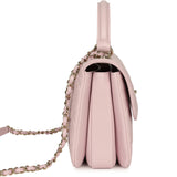 Chanel Medium Trendy CC Top Handle Flap Light Pink Lambskin Light Gold Hardware - Thumbnail View 3