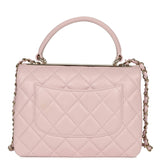 Chanel Medium Trendy CC Top Handle Flap Light Pink Lambskin Light Gold Hardware - Thumbnail View 4