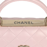 Chanel Medium Trendy CC Top Handle Flap Light Pink Lambskin Light Gold Hardware - Thumbnail View 8