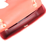 Chanel Medium East West Flap Bag Red Lambskin Gold Hardware - Thumbnail View 8