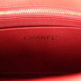 Chanel Medium East West Flap Bag Red Lambskin Gold Hardware - Thumbnail View 10