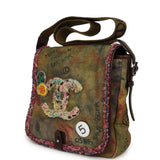 Pre-owned Chanel Small "On The Pavements" Messenger Bag Dark Khaki, Multicolor Graffiti Canvas Antique Silver Hardware - Thumbnail View 6