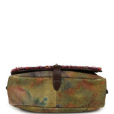 Pre-owned Chanel Small "On The Pavements" Messenger Bag Dark Khaki, Multicolor Graffiti Canvas Antique Silver Hardware - Thumbnail View 7