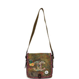 Pre-owned Chanel Small "On The Pavements" Messenger Bag Dark Khaki, Multicolor Graffiti Canvas Antique Silver Hardware - Thumbnail View 8