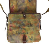 Pre-owned Chanel Small "On The Pavements" Messenger Bag Dark Khaki, Multicolor Graffiti Canvas Antique Silver Hardware - Thumbnail View 11