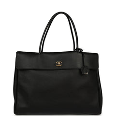 Chanel XXL "It Girl" Shopping Tote Black Calfskin Gold Hardware