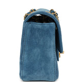 Chanel Mini "Souplissimo" Flap Bag Blue Suede Gold Hardware - Thumbnail View 3