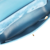 Chanel Mini "Souplissimo" Flap Bag Blue Suede Gold Hardware - Thumbnail View 9