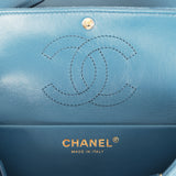 Chanel Mini "Souplissimo" Flap Bag Blue Suede Gold Hardware - Thumbnail View 10