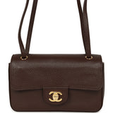 Chanel Mini "Souplissimo" Flap Bag Dark Brown Grained Calfskin Gold Hardware - Thumbnail View 1