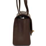 Chanel Mini "Souplissimo" Flap Bag Dark Brown Grained Calfskin Gold Hardware - Thumbnail View 3