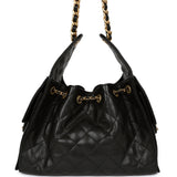 Pre-owned Chanel Mini 25 Hobo Bag Black Caviar Antique Gold Hardware - Thumbnail View 4