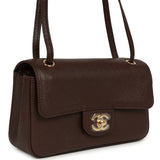 Chanel Mini "Souplissimo" Flap Bag Dark Brown Grained Calfskin Gold Hardware - Thumbnail View 2