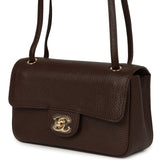 Chanel Mini "Souplissimo" Flap Bag Dark Brown Grained Calfskin Gold Hardware - Thumbnail View 5